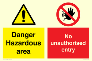 Danger Hazardous area
No unauthorsied entry